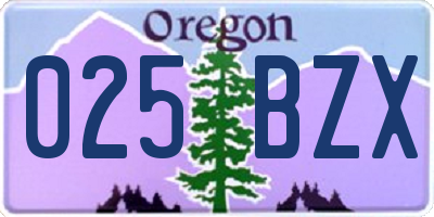 OR license plate 025BZX