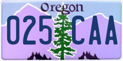 OR license plate 025CAA