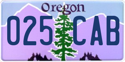 OR license plate 025CAB