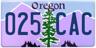 OR license plate 025CAC