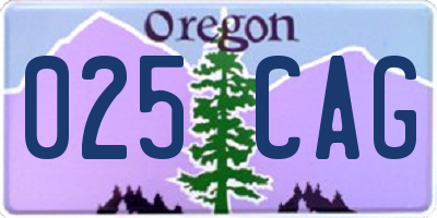 OR license plate 025CAG