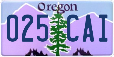 OR license plate 025CAI