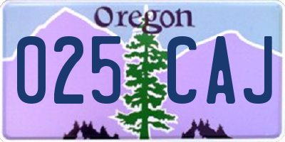 OR license plate 025CAJ