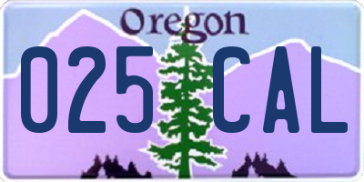 OR license plate 025CAL