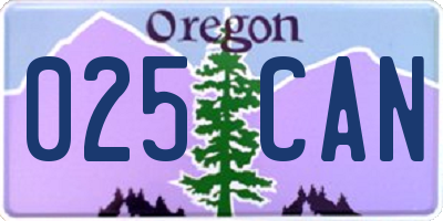 OR license plate 025CAN