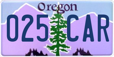 OR license plate 025CAR