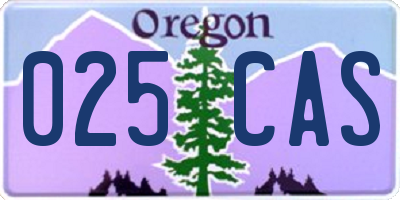 OR license plate 025CAS