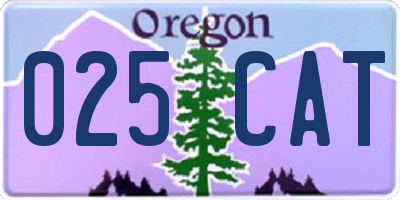 OR license plate 025CAT