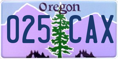 OR license plate 025CAX