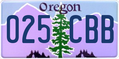 OR license plate 025CBB