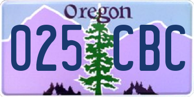 OR license plate 025CBC