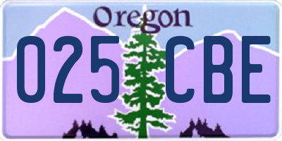 OR license plate 025CBE
