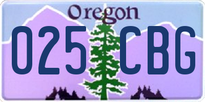 OR license plate 025CBG