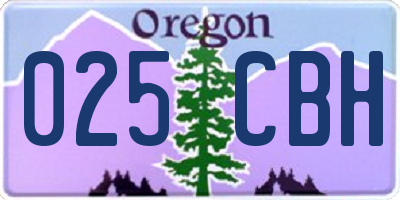 OR license plate 025CBH