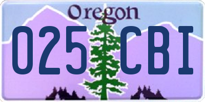 OR license plate 025CBI