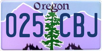 OR license plate 025CBJ