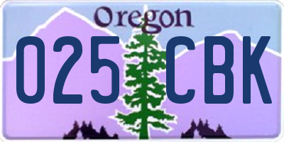 OR license plate 025CBK