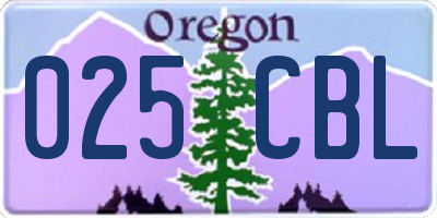 OR license plate 025CBL