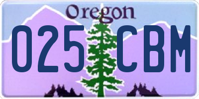 OR license plate 025CBM