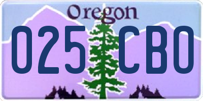OR license plate 025CBO