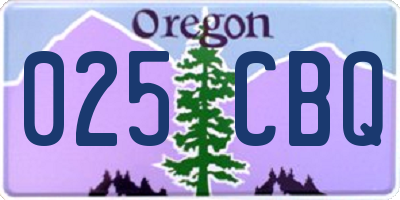 OR license plate 025CBQ