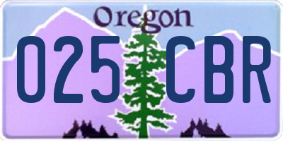 OR license plate 025CBR