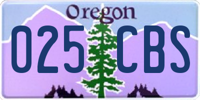 OR license plate 025CBS