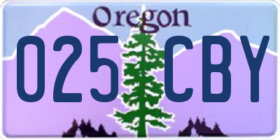 OR license plate 025CBY
