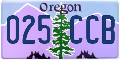 OR license plate 025CCB