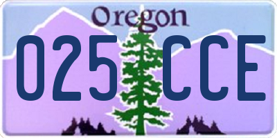 OR license plate 025CCE