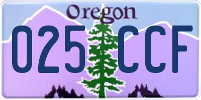 OR license plate 025CCF