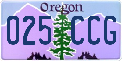 OR license plate 025CCG