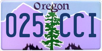 OR license plate 025CCI
