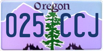 OR license plate 025CCJ