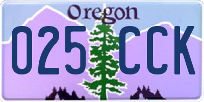 OR license plate 025CCK