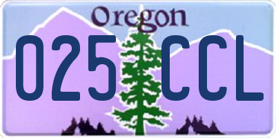 OR license plate 025CCL
