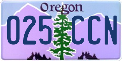 OR license plate 025CCN