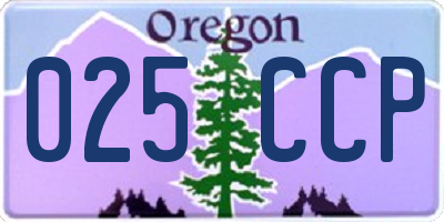 OR license plate 025CCP