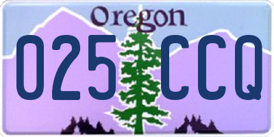OR license plate 025CCQ