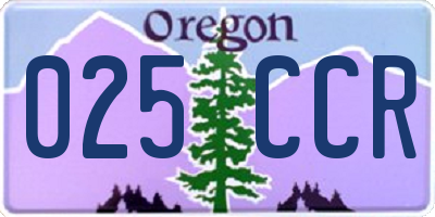 OR license plate 025CCR