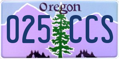OR license plate 025CCS