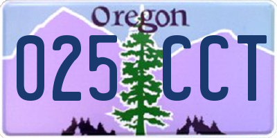 OR license plate 025CCT