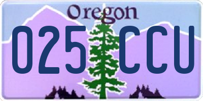 OR license plate 025CCU