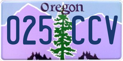 OR license plate 025CCV