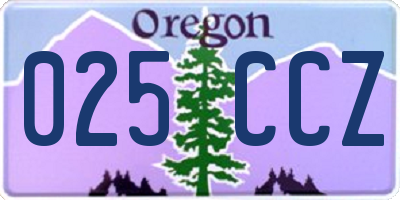 OR license plate 025CCZ