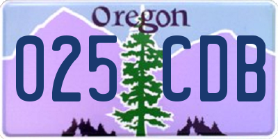 OR license plate 025CDB