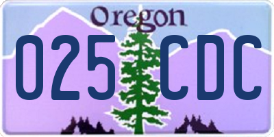 OR license plate 025CDC