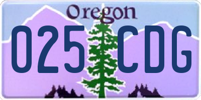OR license plate 025CDG