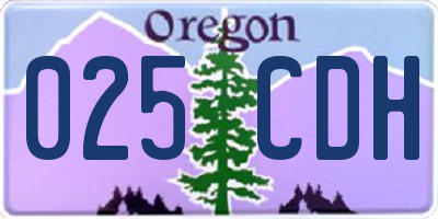 OR license plate 025CDH