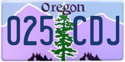 OR license plate 025CDJ